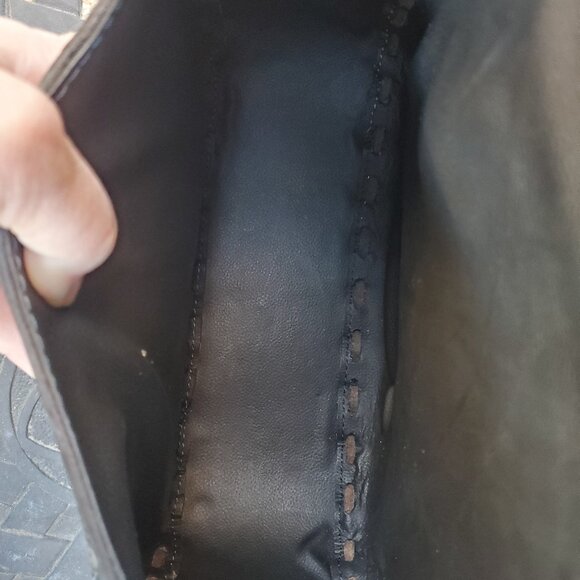 Mexican Hand Tooled Black Leather Bag - Picture 9 of 13